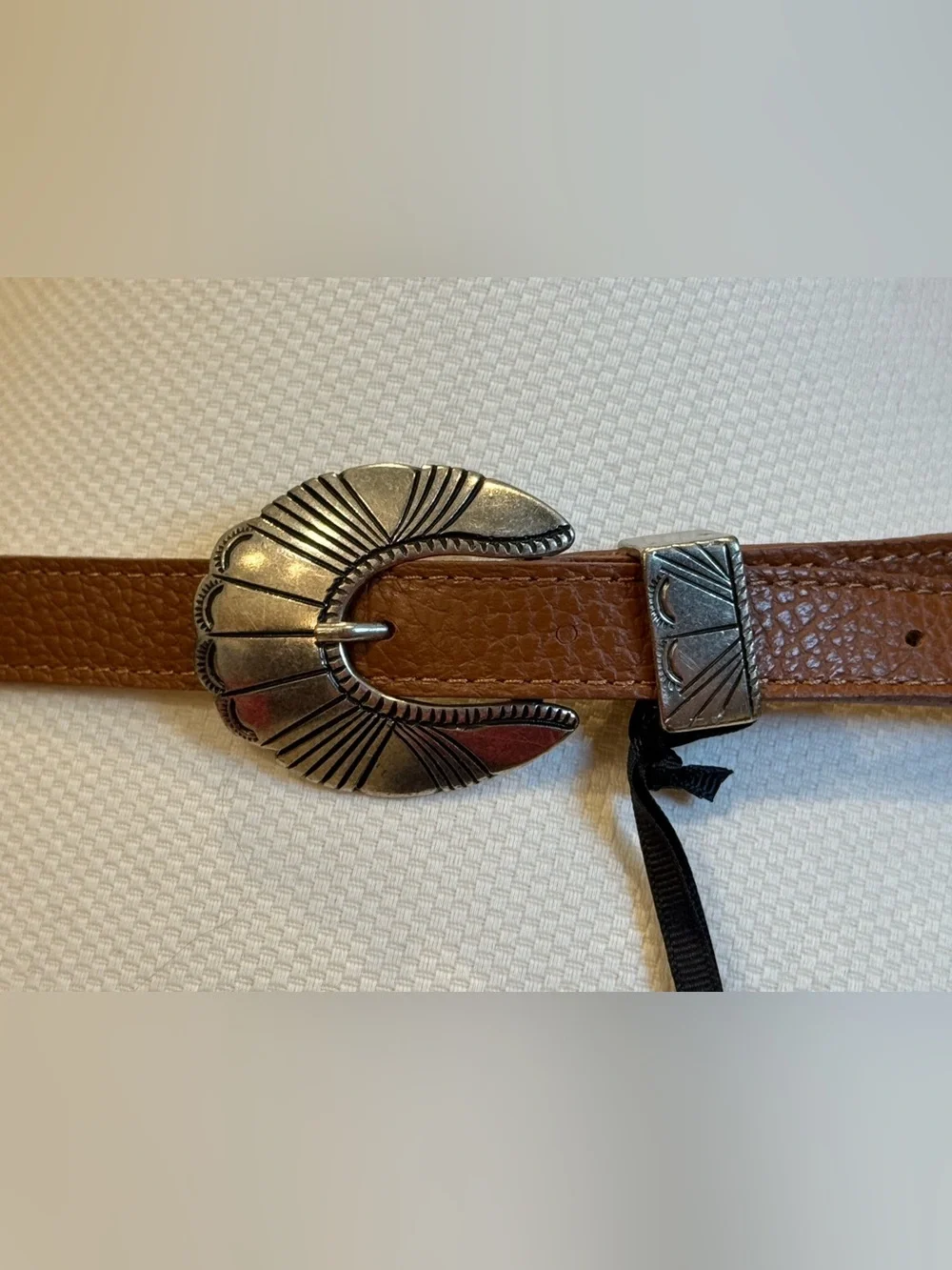 NWT Brown silver leather country western belt size medium